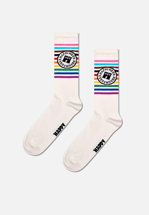 Happy Socks - Pride happiness everywhere sock - white