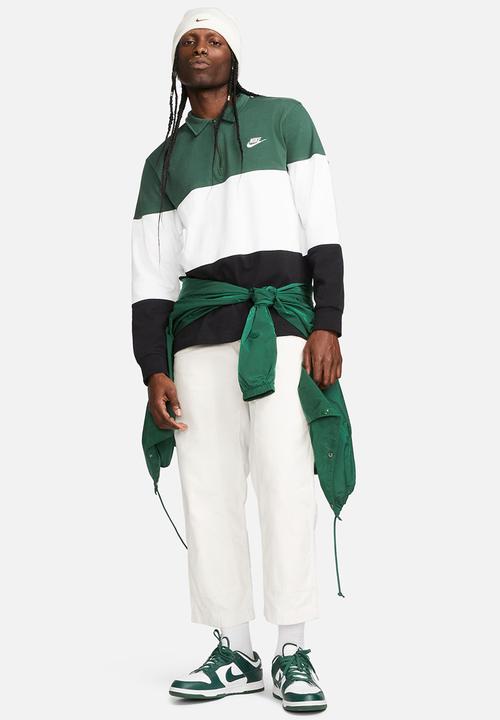 Nike - NSW Club + knit ls top cb - fir/wht/blk