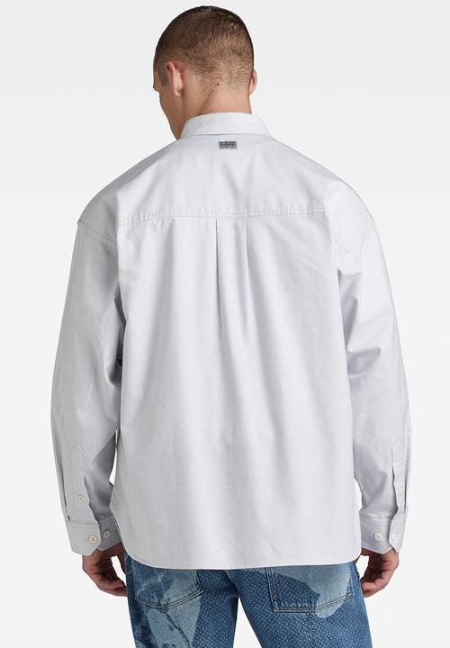 G-STAR - Tp bttn down oversized shirt l\s - oyster blue/white oxford