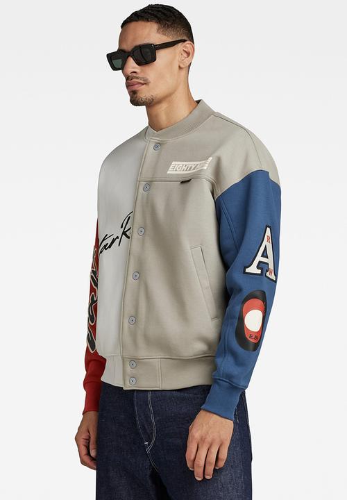 G-STAR - Varsity bomber loose sw dry ashor - elephant skin multicolor block