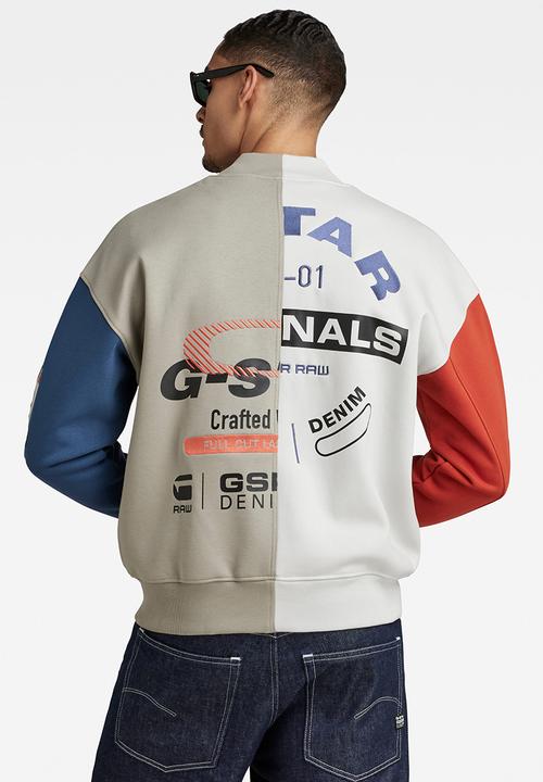 G-STAR - Varsity bomber loose sw dry ashor - elephant skin multicolor block