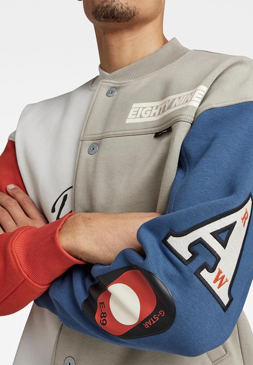 G-STAR - Varsity bomber loose sw dry ashor - elephant skin multicolor block
