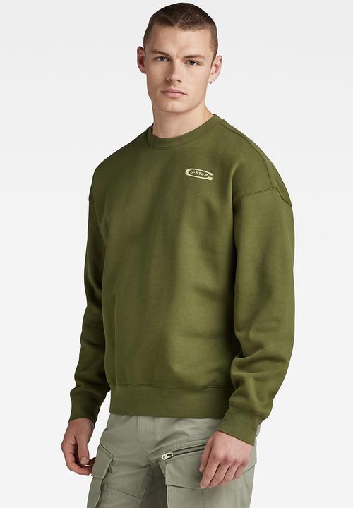 G-STAR - Old skool back gr loose sw dry ashor sweat - dark olive