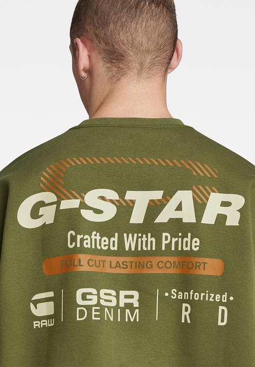 G-STAR - Old skool back gr loose sw dry ashor sweat - dark olive