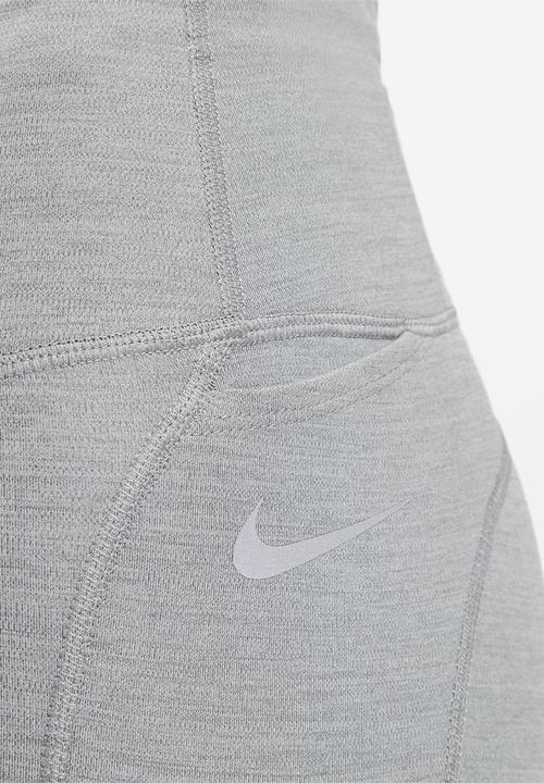 Nike - W nk df fast crop - smoke grey/htr/reflective silv