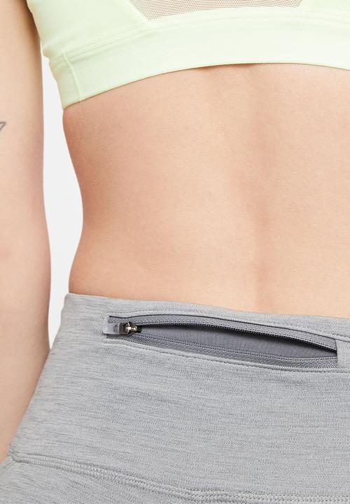 Nike - W nk df fast crop - smoke grey/htr/reflective silv