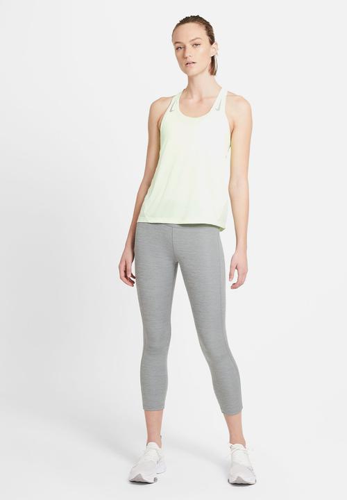 Nike - W nk df fast crop - smoke grey/htr/reflective silv