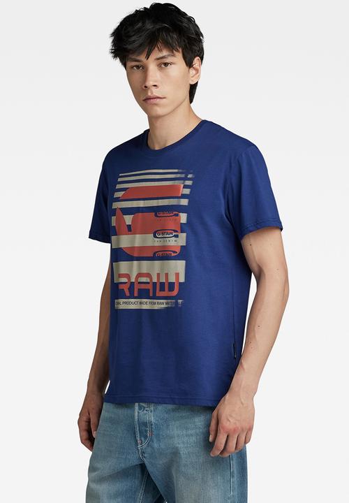 G-STAR - Faded burger logo r t - ballpen blue