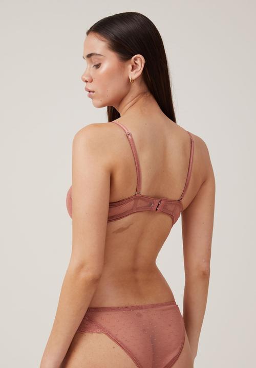 Cotton On - Aurora Lace Contour Bra - Rose Dust