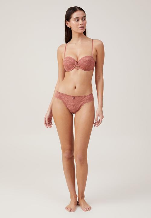 Cotton On - Aurora Lace Contour Bra - Rose Dust