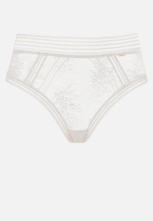 Janet Reger - Statement starlight high waisted brief - opal