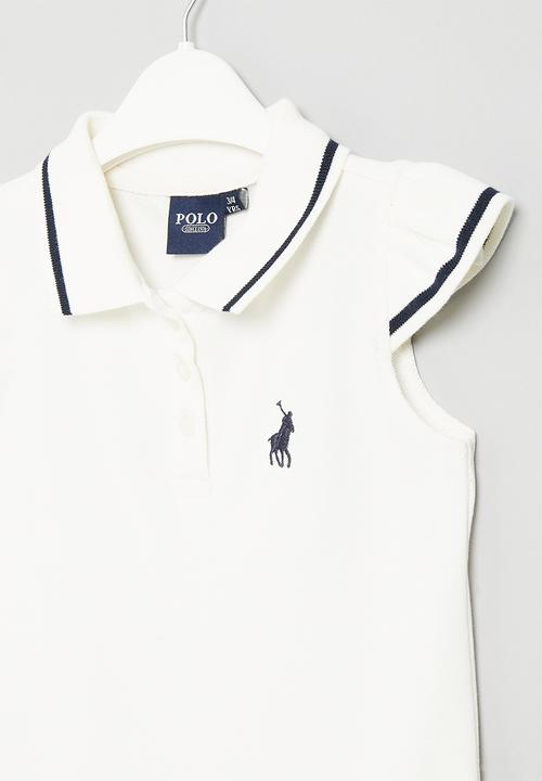 POLO - Girls frill sleeved - off white