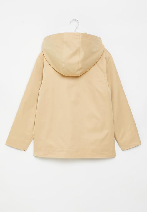POLO - Girls hooded peacoat - stone