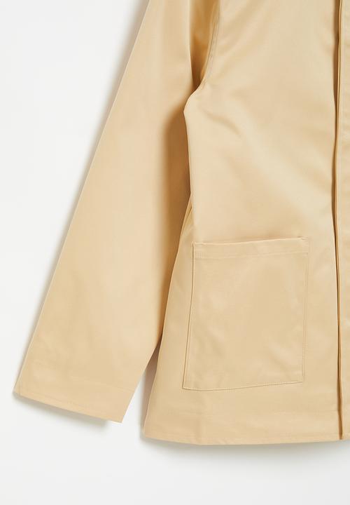 POLO - Girls hooded peacoat - stone