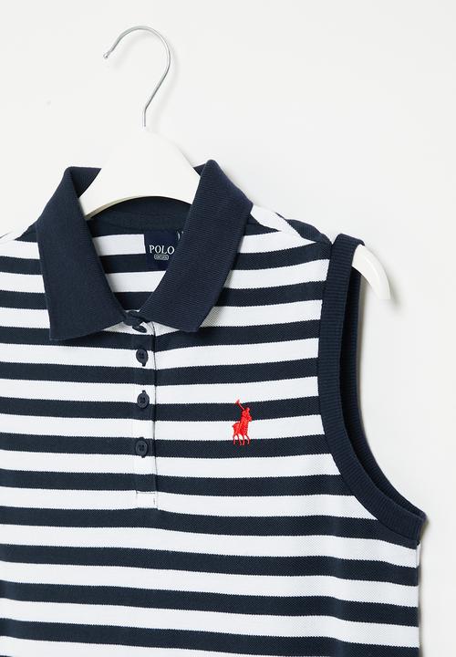 POLO - Girls striped sl golfer - navy
