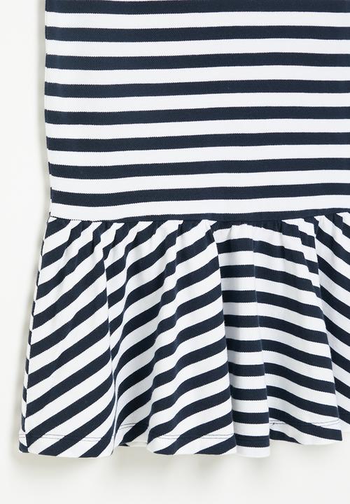 POLO - Girls striped sl golfer - navy