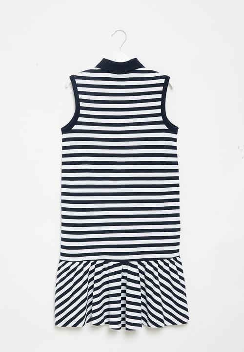 POLO - Girls striped sl golfer - navy