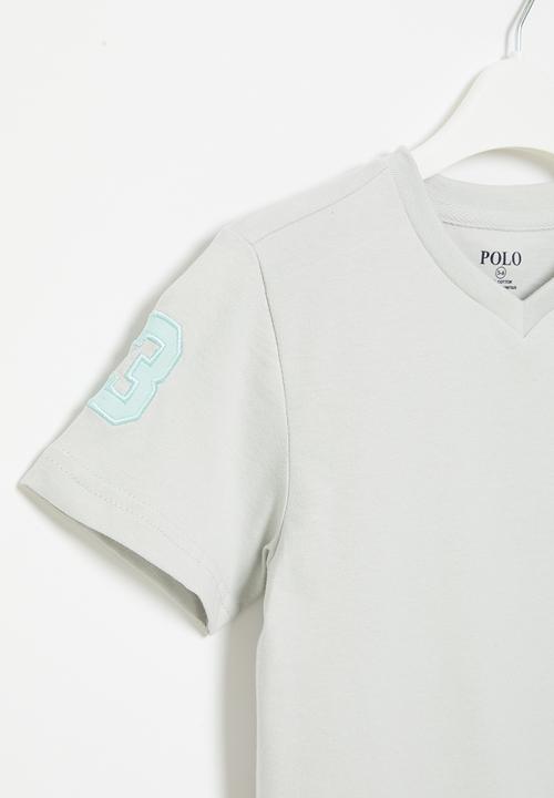 POLO - Boys numerical v neck - grey