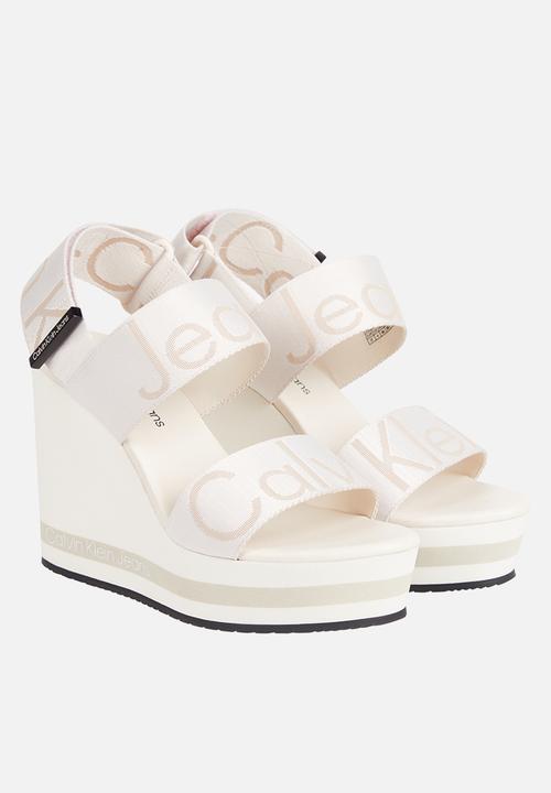 Calvin Klein - Wedge sandal webbing - ancient white