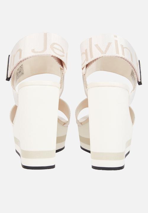 Calvin Klein - Wedge sandal webbing - ancient white