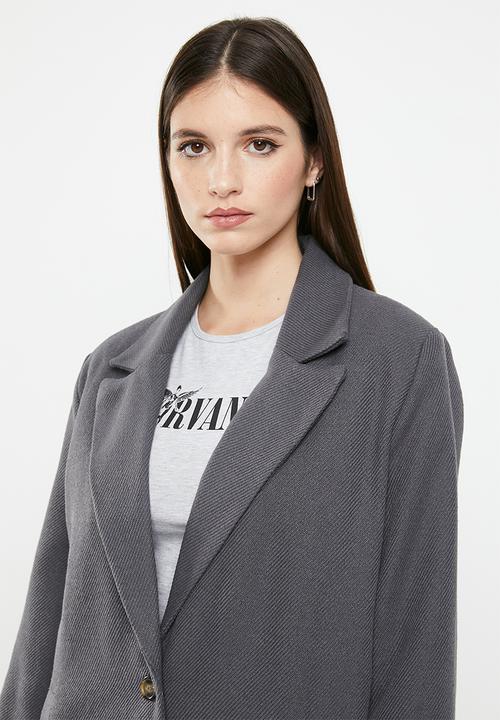 Cotton On - Bump Friendly Button Down Coat - Charcoal