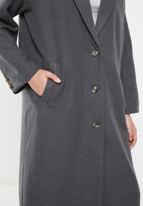 Cotton On - Bump Friendly Button Down Coat - Charcoal