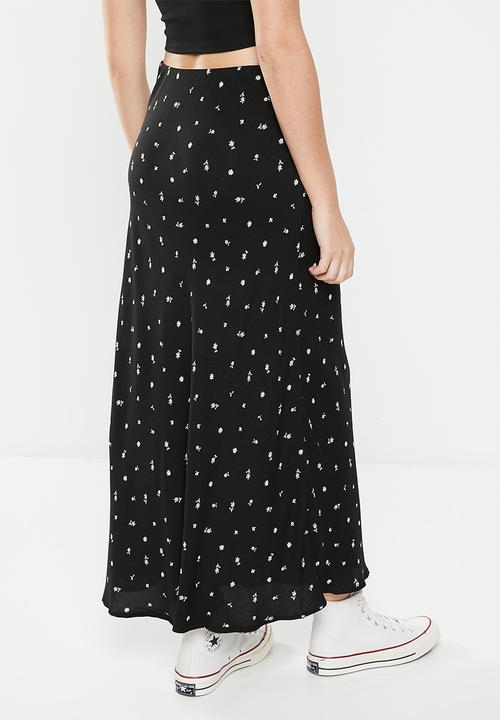 Cotton On - Bloom Maxi Slip Skirt-Suzi - Ditsy Black