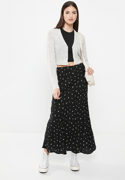 Cotton On - Bloom Maxi Slip Skirt-Suzi - Ditsy Black