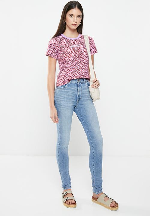 Levi’s® - Graphic rickie tee split crafty flower aria - red & purple