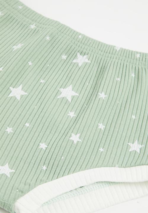 Pop Candy - Baby short sleeve top and bottom set - sage green