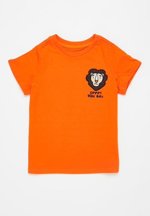 Pop Candy - 2 Pack printed tee - stone & orange