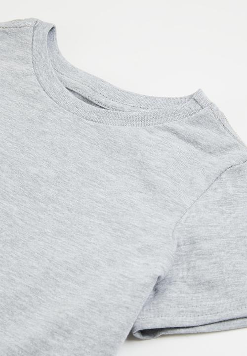 Pop Candy - Younger boys 2 pack basic tee - grey & navy