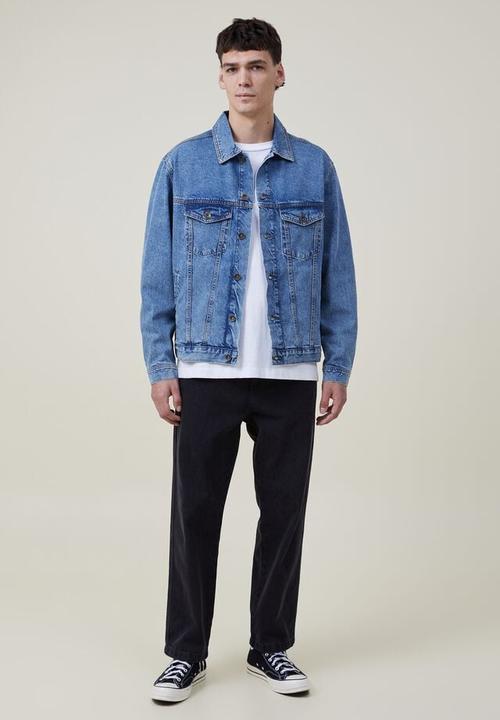 Cotton On - Seattle trucker jacket - 90S blue denim