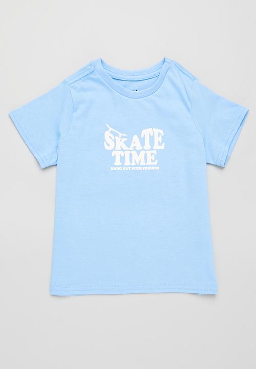 Pop Candy - 2 Pack printed tee - white & blue 