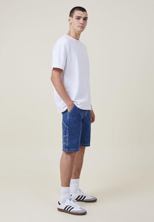 Cotton On - Carpenter short - mid blue denim