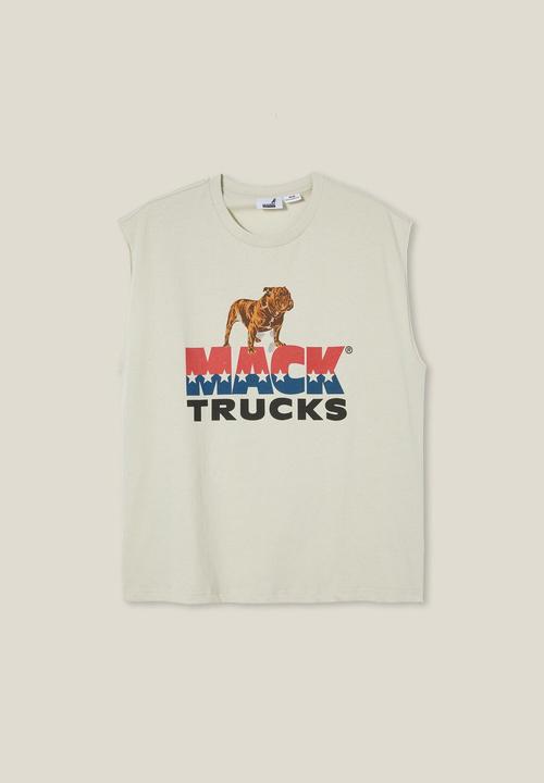 Cotton On - Mack trucks oversized muscle - lcn mac ivory / american dog