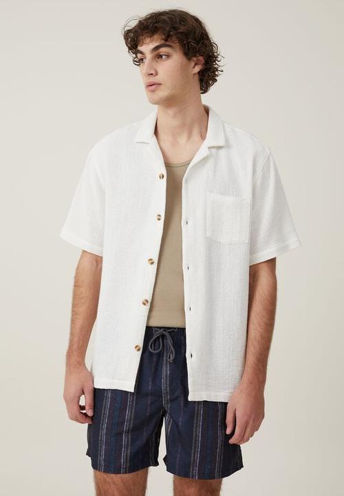 Cotton On - Kahuna short - textured navy stripe