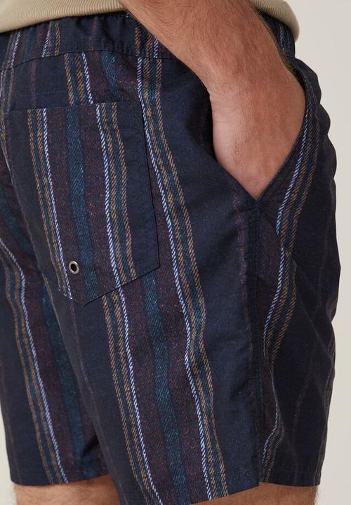 Cotton On - Kahuna short - textured navy stripe