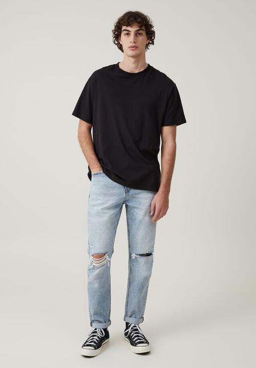 Cotton On - Relaxed tapered jean - san diego blue rip