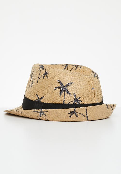 Pop Candy - Boys straw hat - beige & black