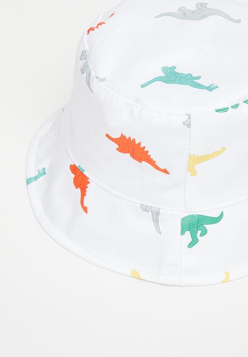 Pop Candy - Boys dino bucket hat - white 