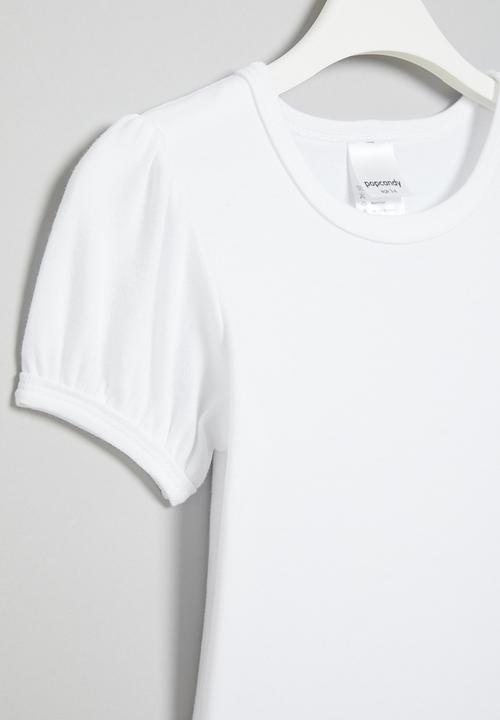 Pop Candy - Puff sleeve top - white