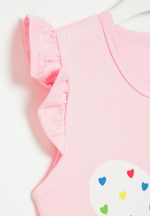 Pop Candy - Frill sleeve tee - pink