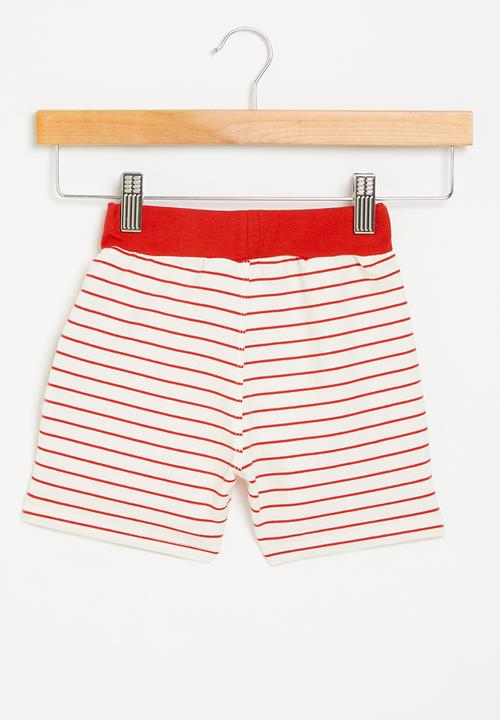 Pop Candy - Stripe shorts - red & white