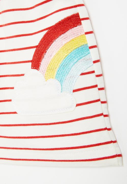 Pop Candy - Stripe shorts - red & white