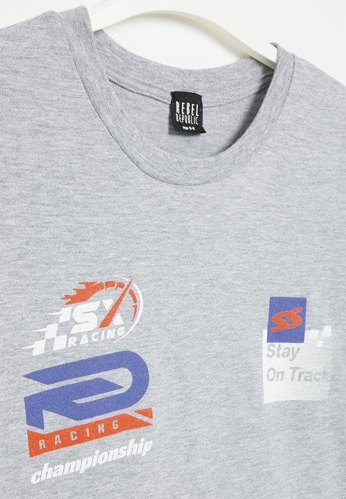Rebel Republic - Boys printed tee - grey melange 