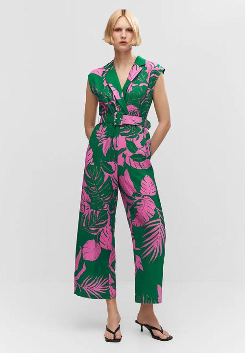 MANGO - One-piece suit mila - green & pink