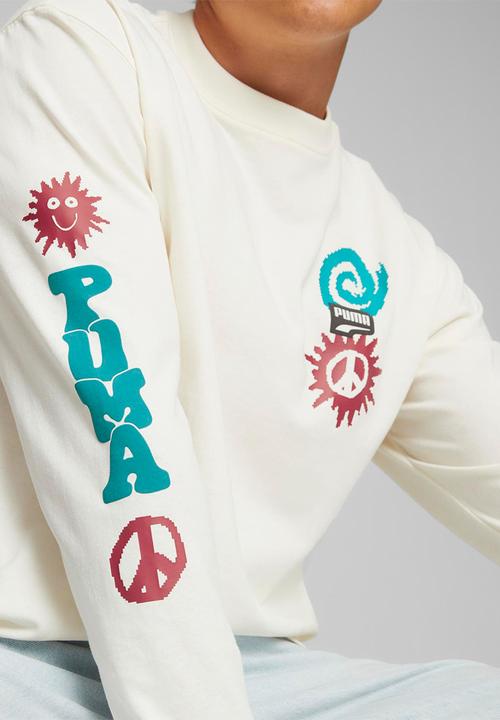 PUMA - Downtown long sleeve tee - warm white 