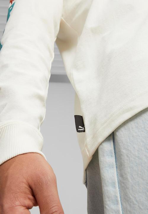 PUMA - Downtown long sleeve tee - warm white 