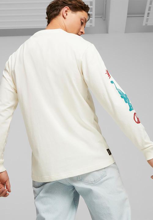 PUMA - Downtown long sleeve tee - warm white 
